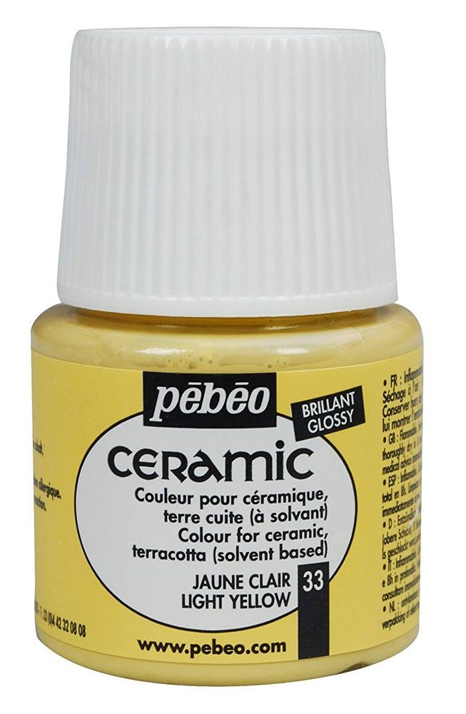Pebeo Ceramic Paint 45 ml - Light Yellow 33