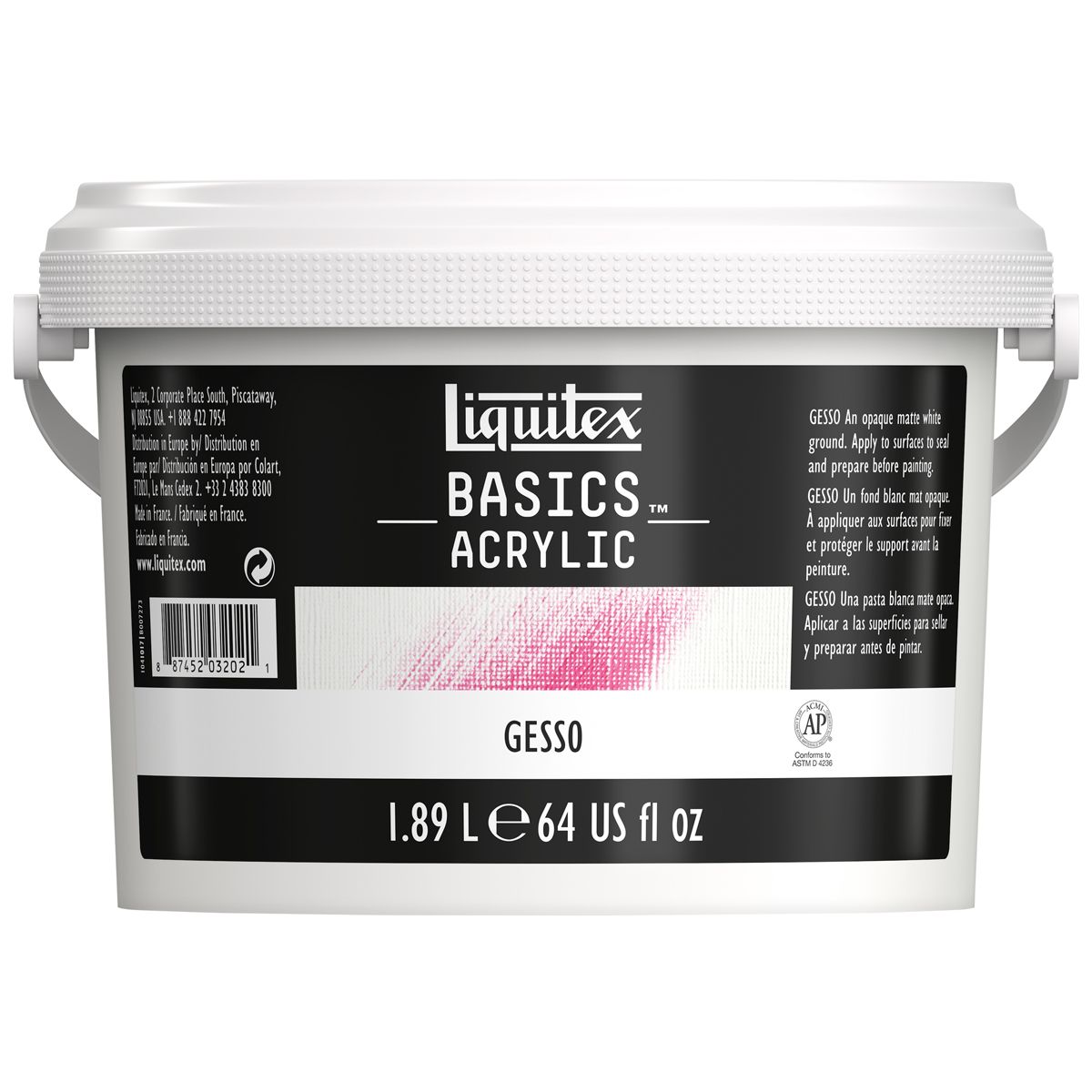 Liquitex Basics Acrylic Gesso - 1.89 L (64oz)