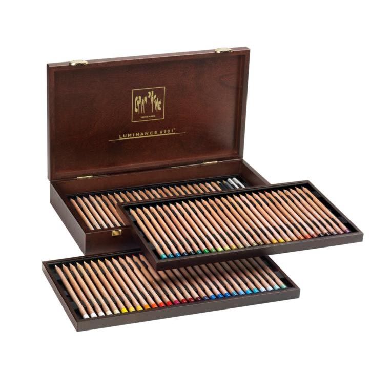 Caran d'Ache Luminance 6901 Wooden Pencil Box 76 Assorted Colours