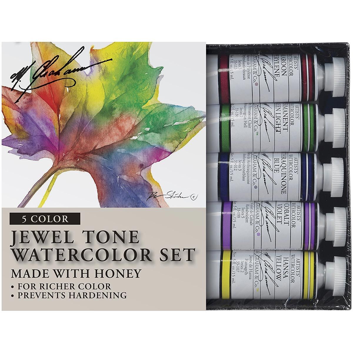 M. Graham Jewel Tone 5-Colour Watercolour Paint Set