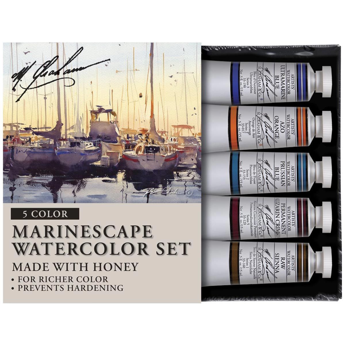 M Graham Marinescape 5-Colour Watercolour Paint Set