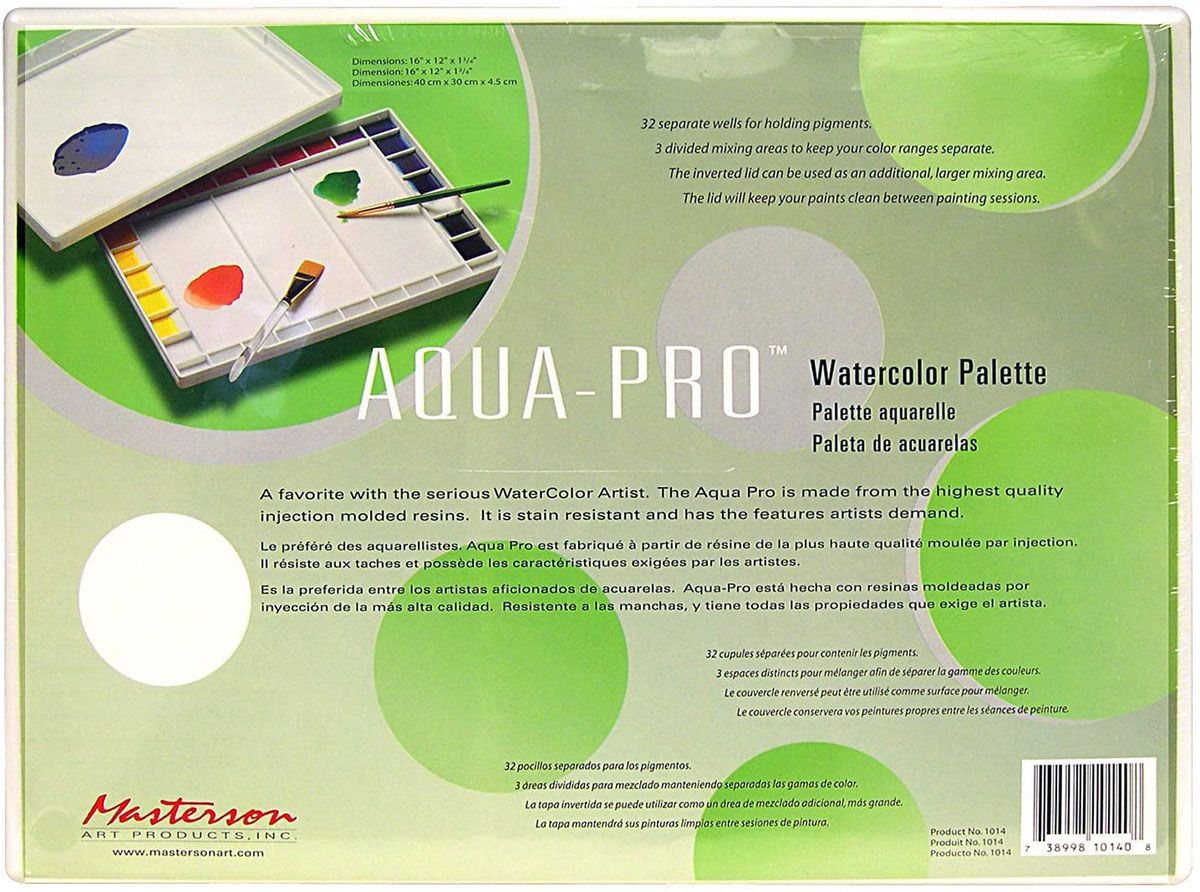 Masterson Aqua-Pro Watercolour Palette - 16 x 12 x 1-3/4 inches