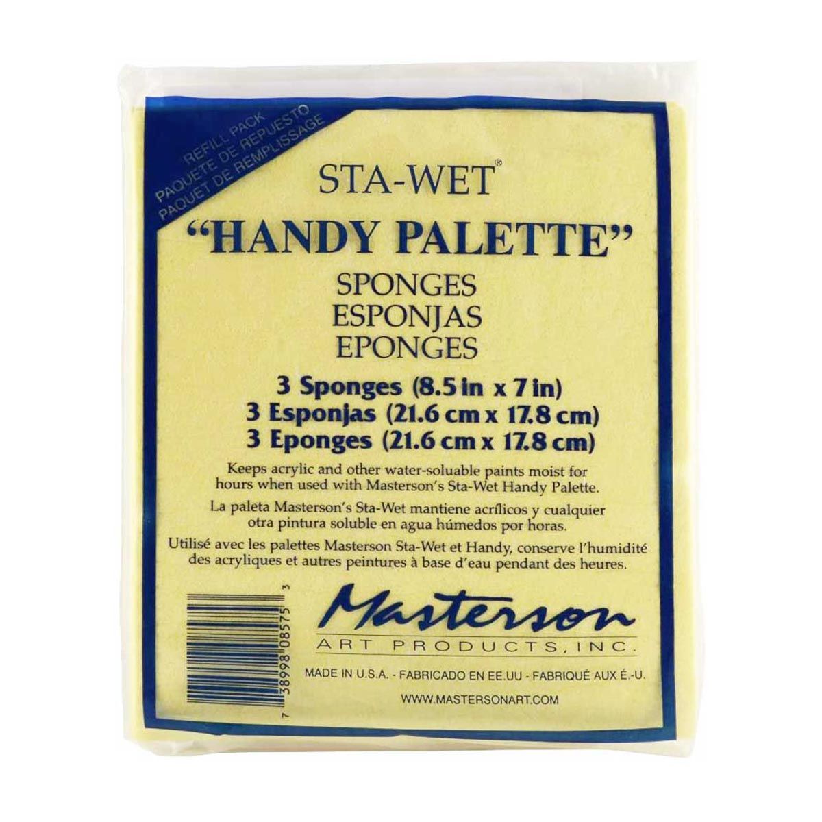 Masterson Sta-Wet Handy Palette Sponge Refill 3/pk 8.5 x 7 inch