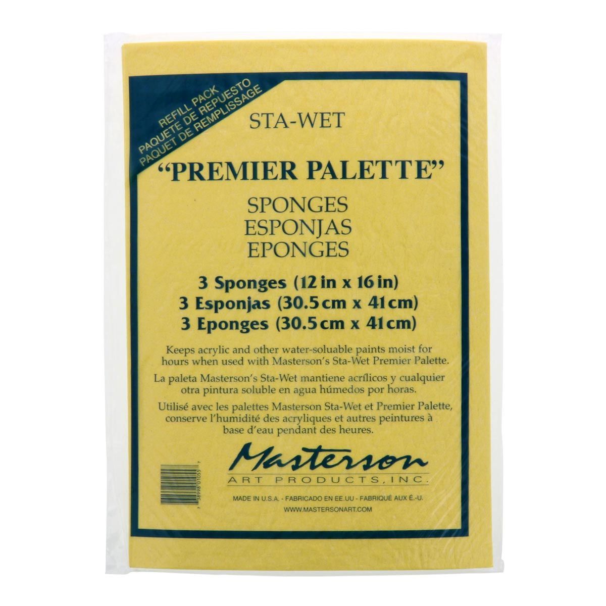 Masterson Sta-Wet Premier Palette Sponge Refill 3/pk 12 x 16 inch