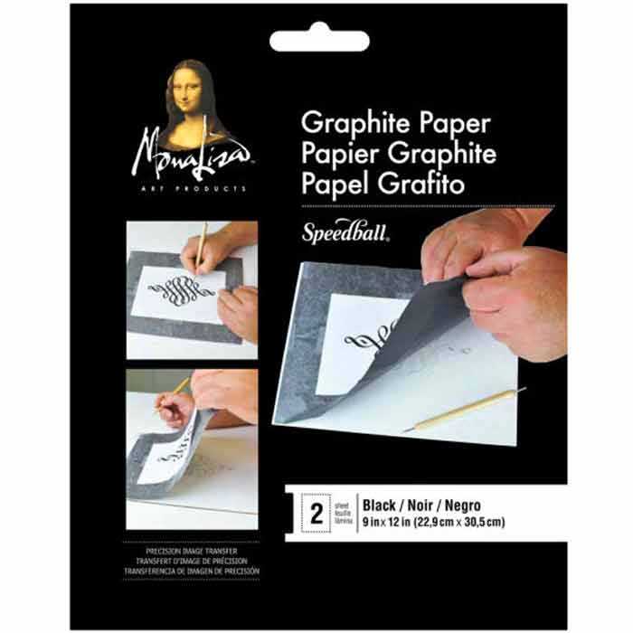 Mona Lisa Graphite Paper Black- 2 Sheets, 9 x 12 inches