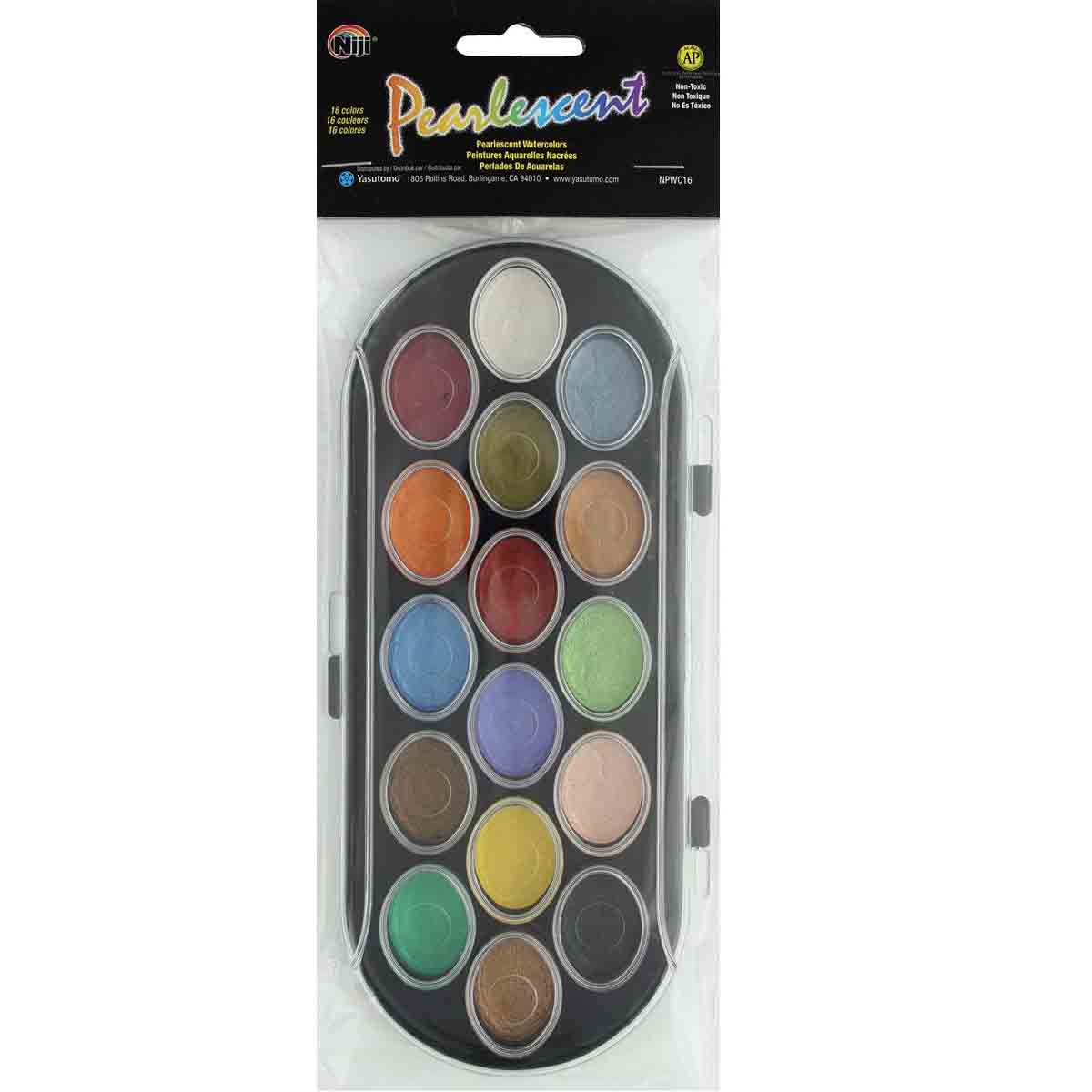 Niji Pearlescent Watercolour Set Of 16 Assorted Colours