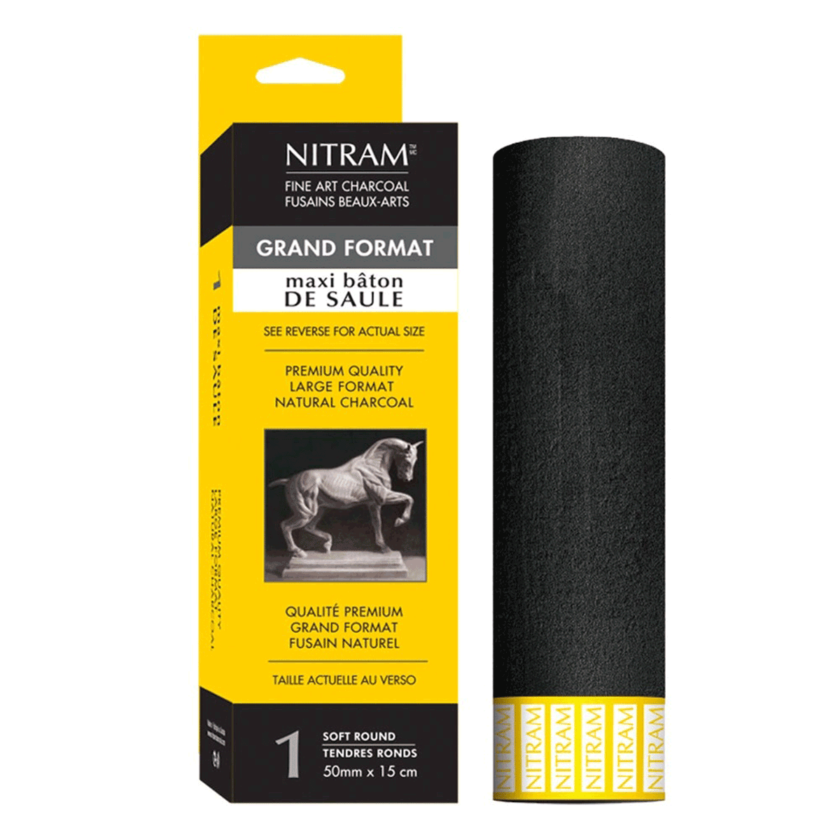 Nitram Charcoal Maxi bâton de saule (Extra Soft) 50 mm