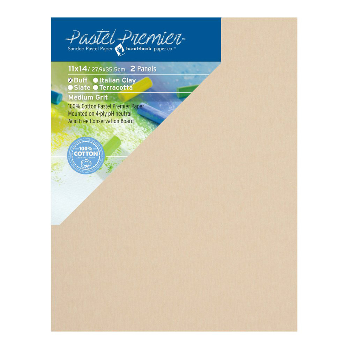 Pastel Premier Papers Eco 2-Panel, Buff, 11" x 14" Pkg