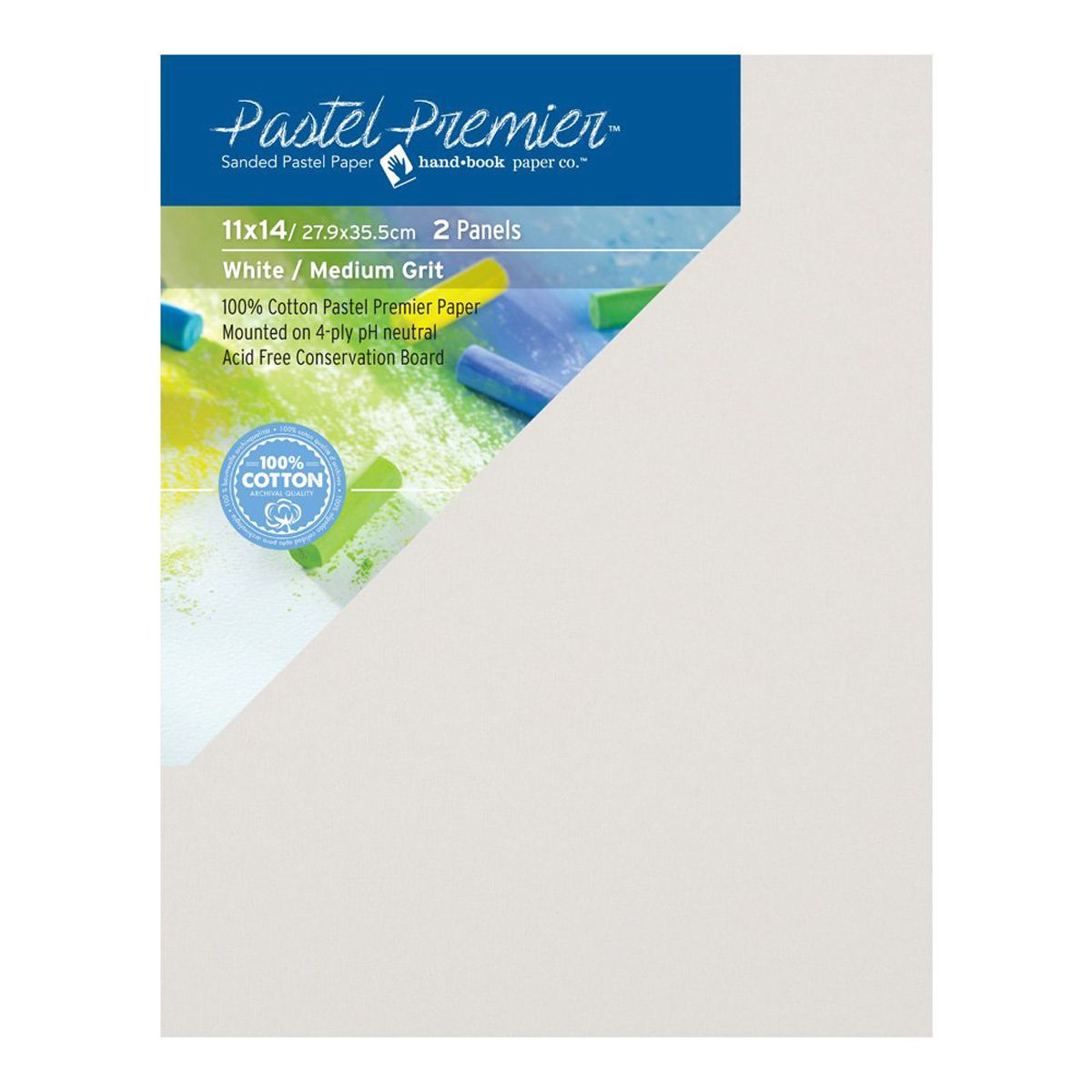Pastel Premier Papers Eco 2-Panel, White, 11" x 14" Pkg
