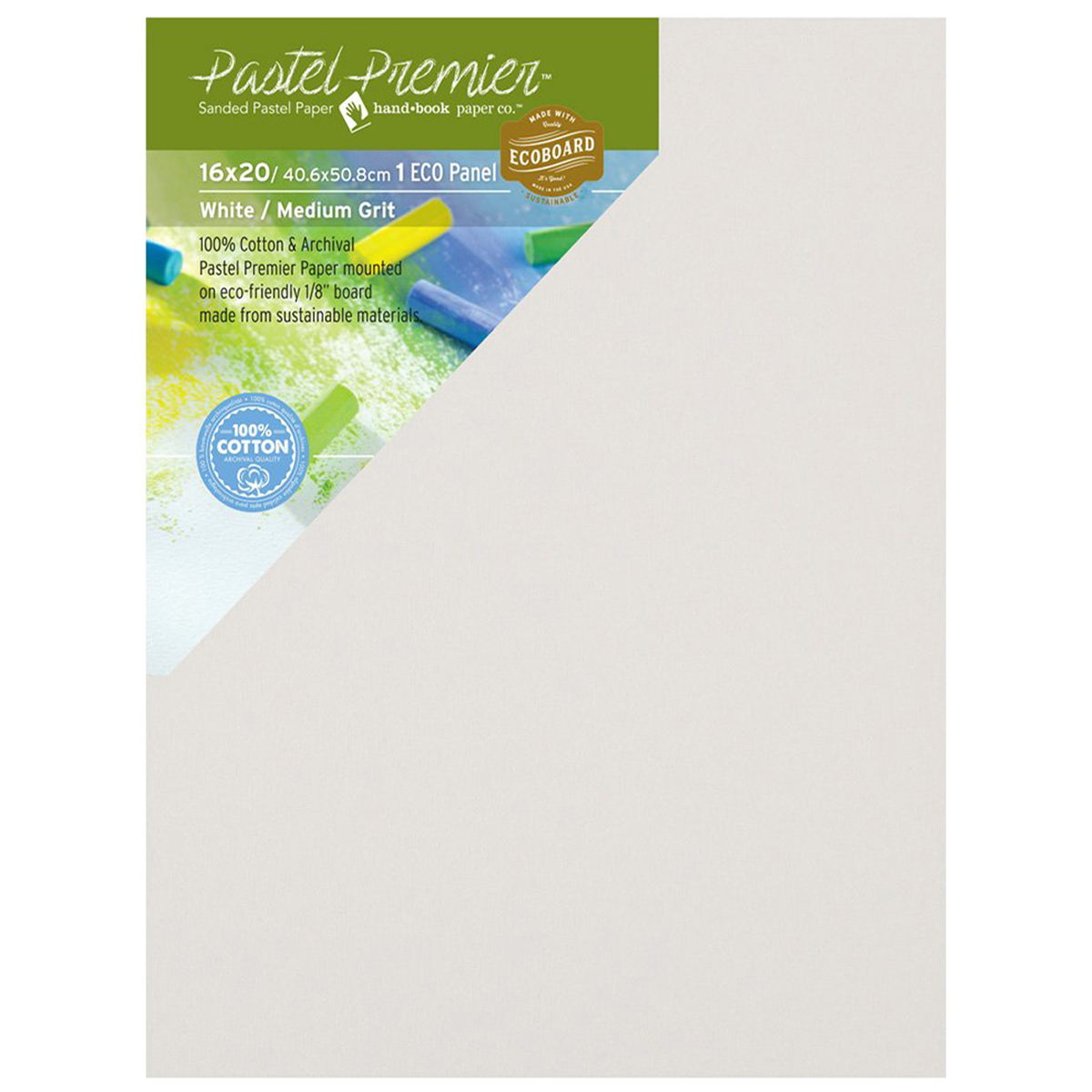Pastel Premier Papers Eco Panel, White, 16" x 20"