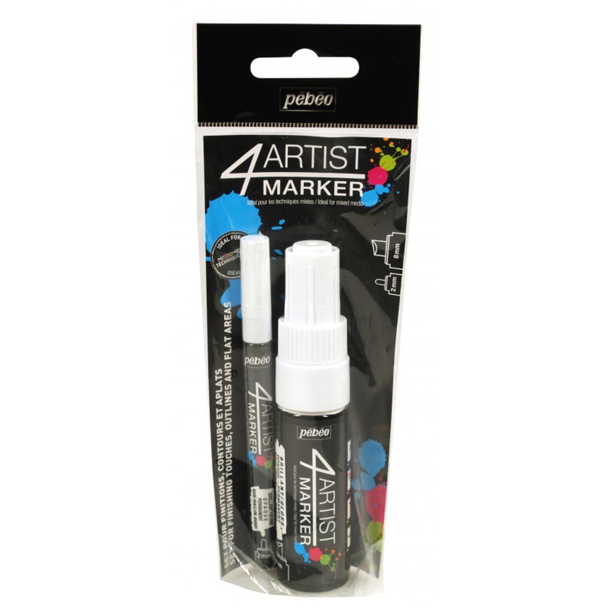 Pébéo 4Artist Marker Duo Set of (2mm+8mm) - White