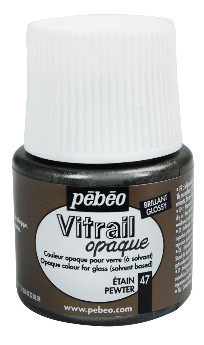 Pebeo Vitrail Opaque Pewter 45 ml Jar