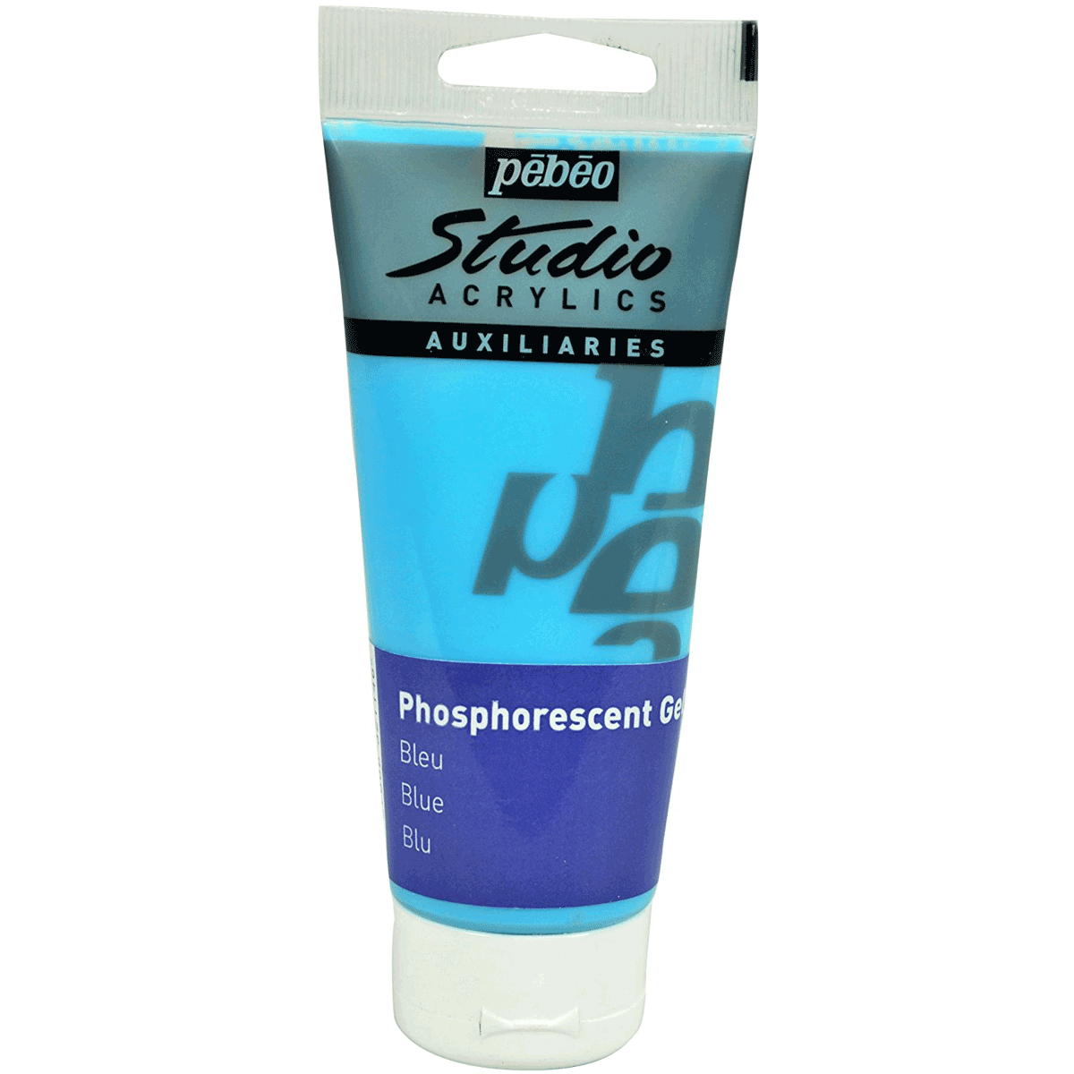 Pébéo Studio Acrylics Auxiliaries Phosphorescent Gel - Blue 100 ml
