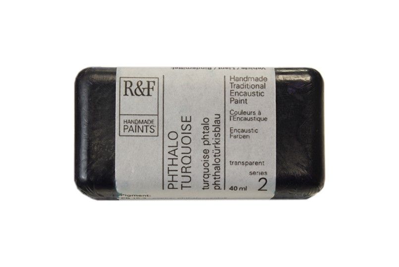 R&F Encaustic Block, Phthalo Turquoise 40ml