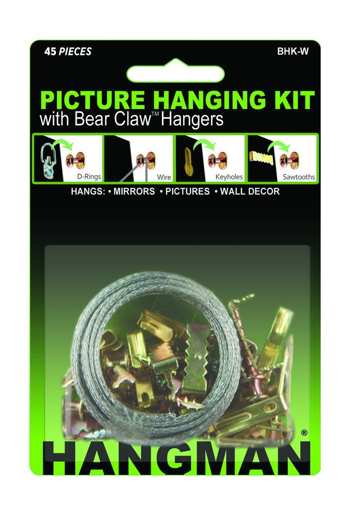 Hangman Picture Hanging Kit With Bear Claw Hangers