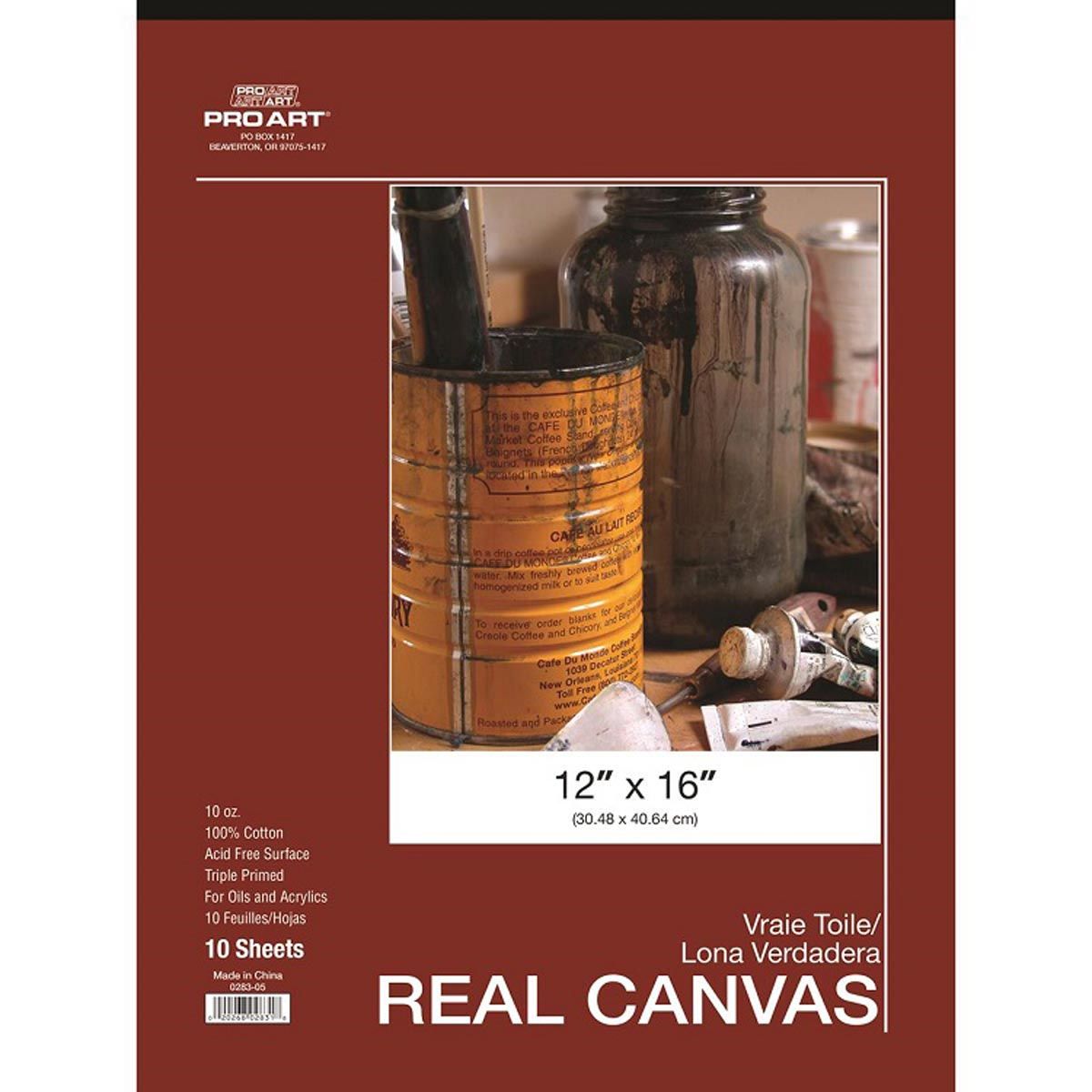 Pro Art Real Canvas 10 Sheet Pad - 12 x 16-inches