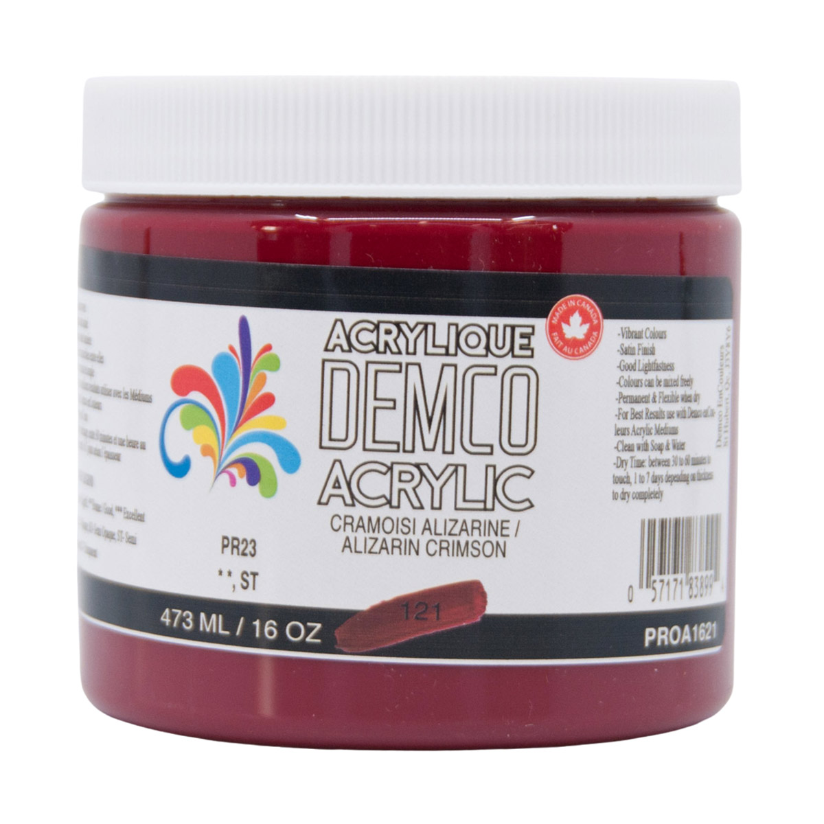 Demco Acrylic Alizarine Crimson 473ml/16oz