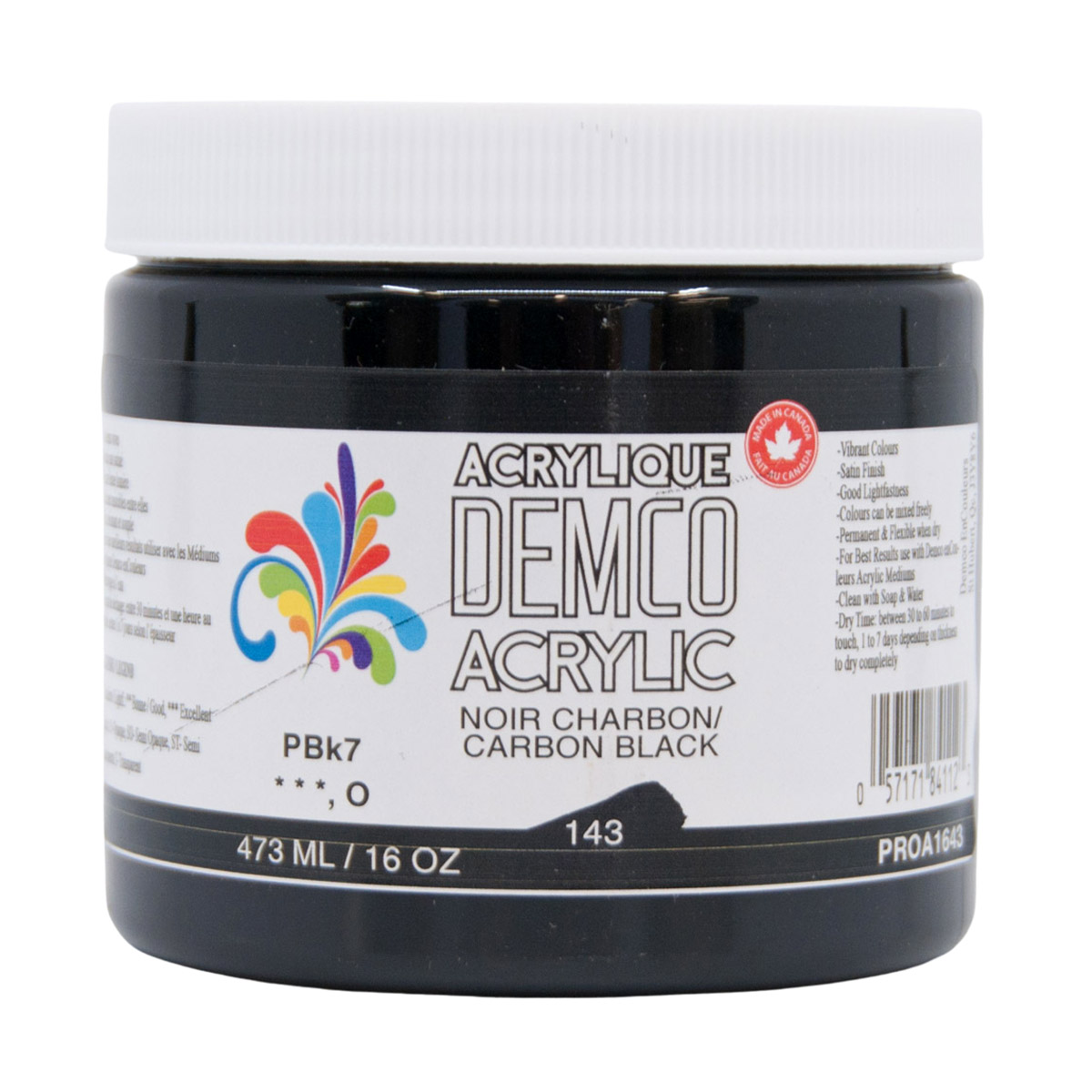 Demco Acrylic Carbon Black 473ml/16oz