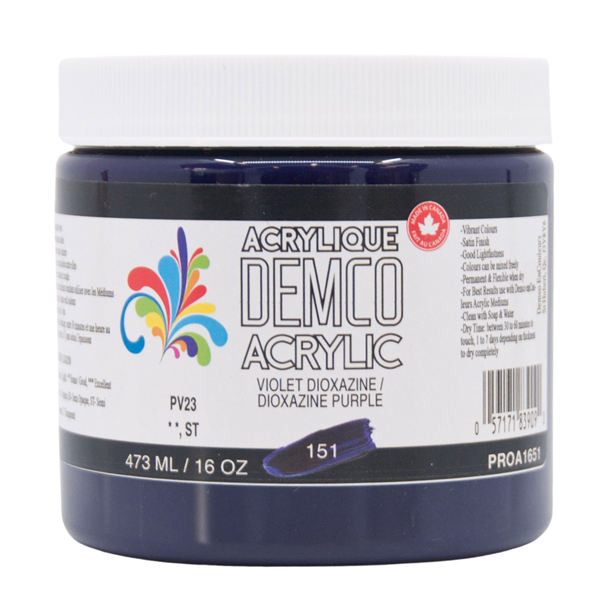 Demco Acrylic Dioxazine Purple 473ml/16oz