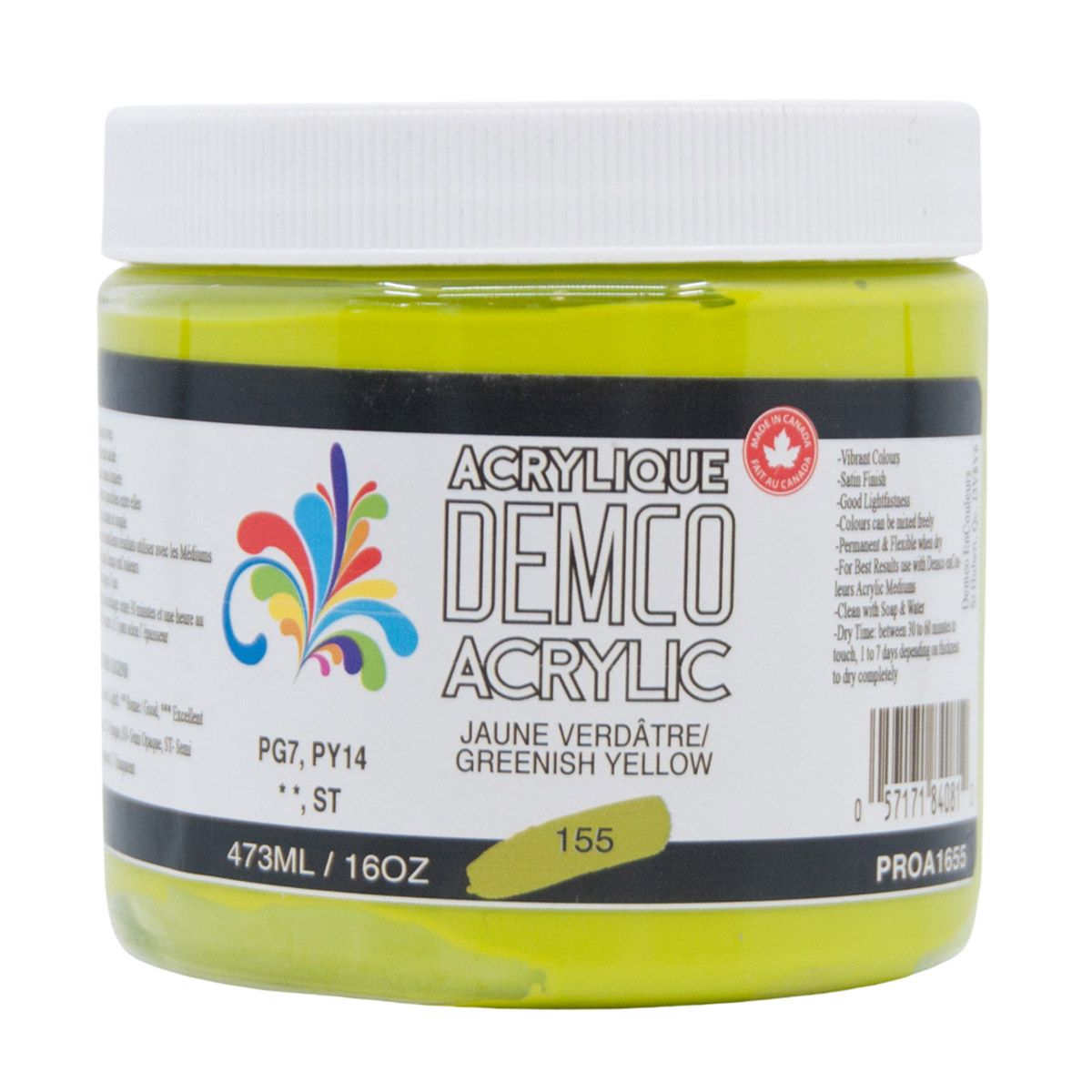 Demco Acrylic Greenish Yellow 473ml/16oz