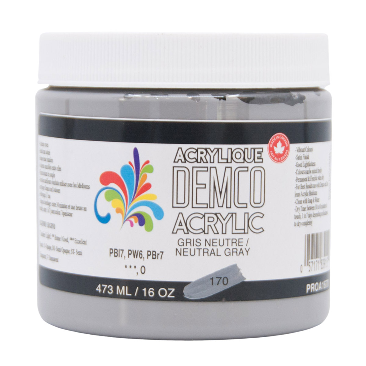 Demco Acrylic Neutral Grey 473ml/16oz