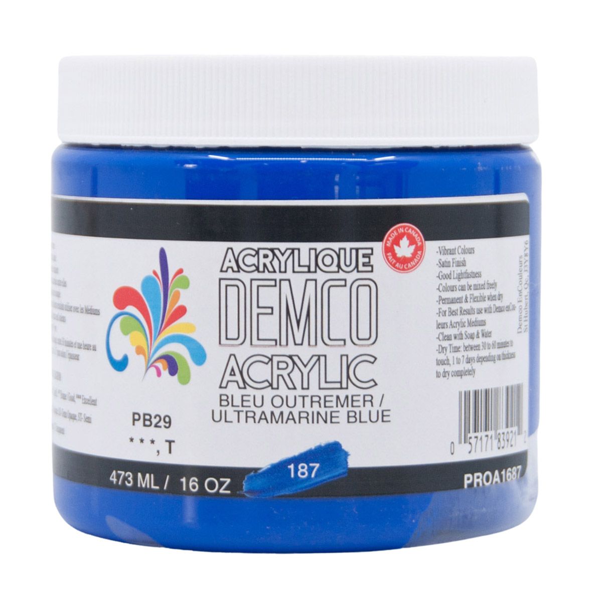 Demco Acrylic Ultramarine Blue 473ml/16oz