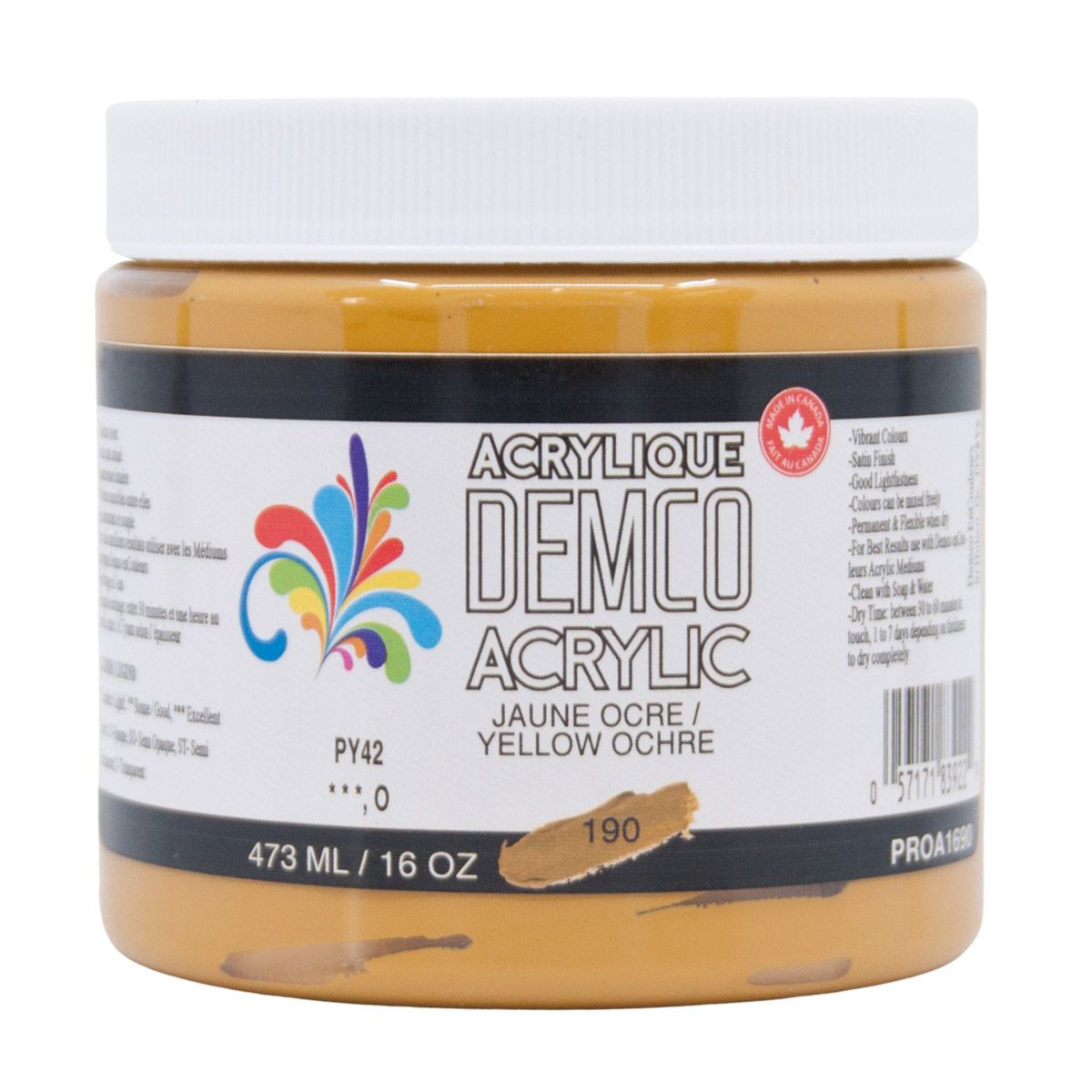 Demco Acrylic Yellow Ochre 473ml/16oz