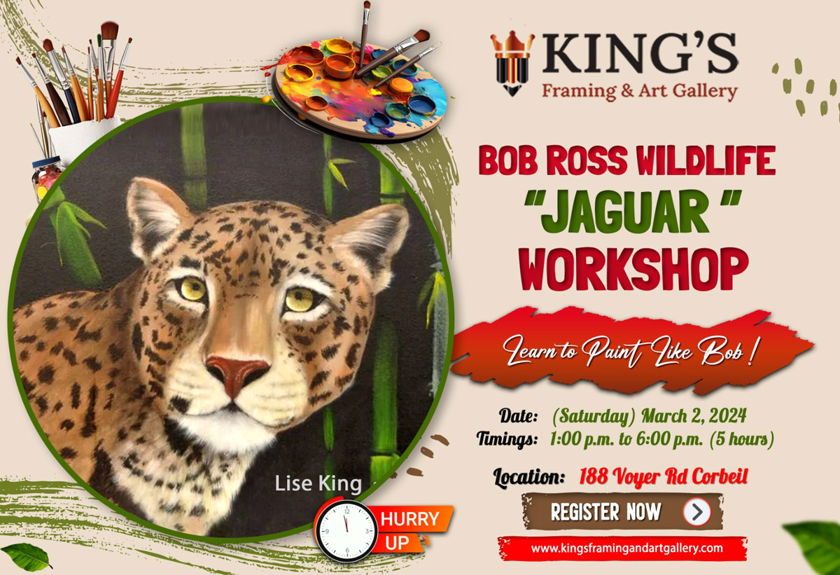 Bob Ross Wildlife “Jaguar” Workshop, March 2, 2024