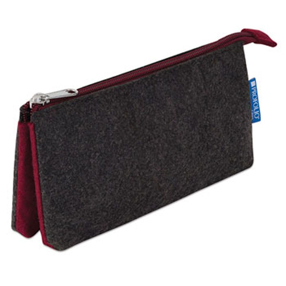 Itoya Midtown Pouch Charcoal and Maroon 5 x 9-inch