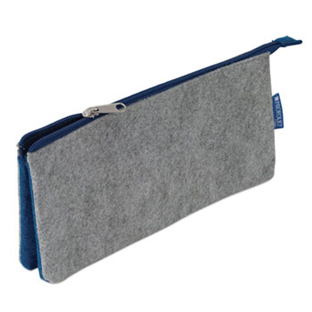 Itoya Midtown Pouch Gray and Blue 4 x 7-inch