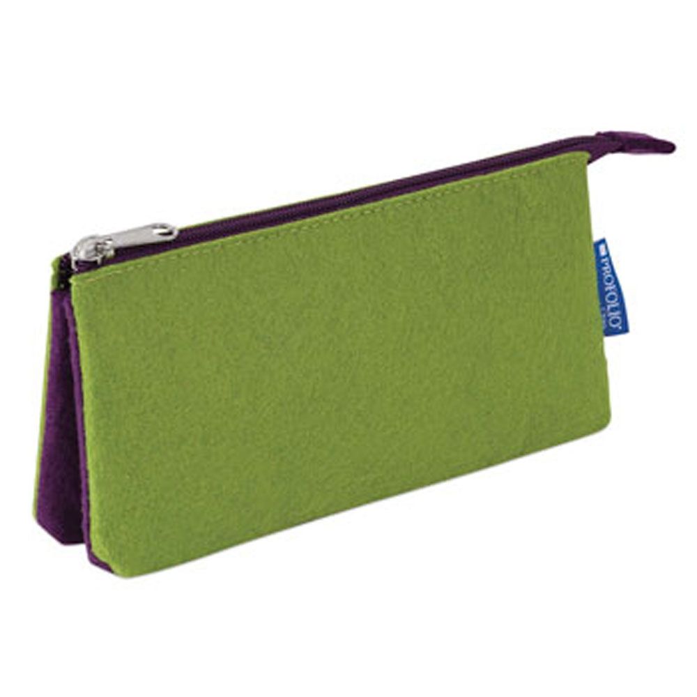 Itoya Midtown Pouch Green and Purple 5 x 9-inch