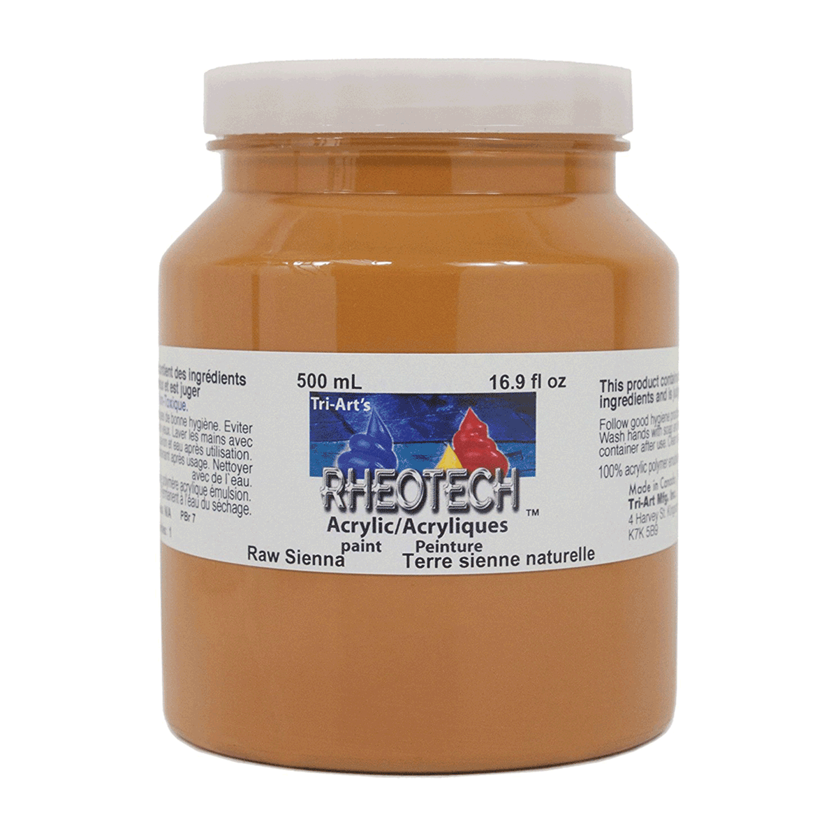Rheotech Acrylic Raw Sienna 500 ml Jar