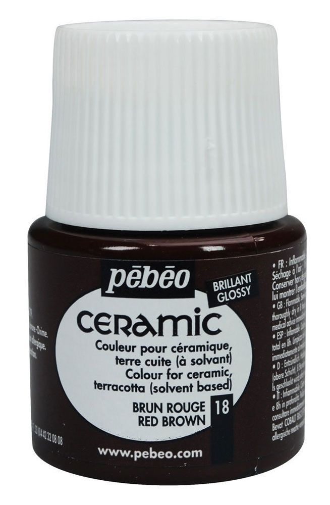 Pebeo Ceramic Paint 45 ml - Red Brown 18
