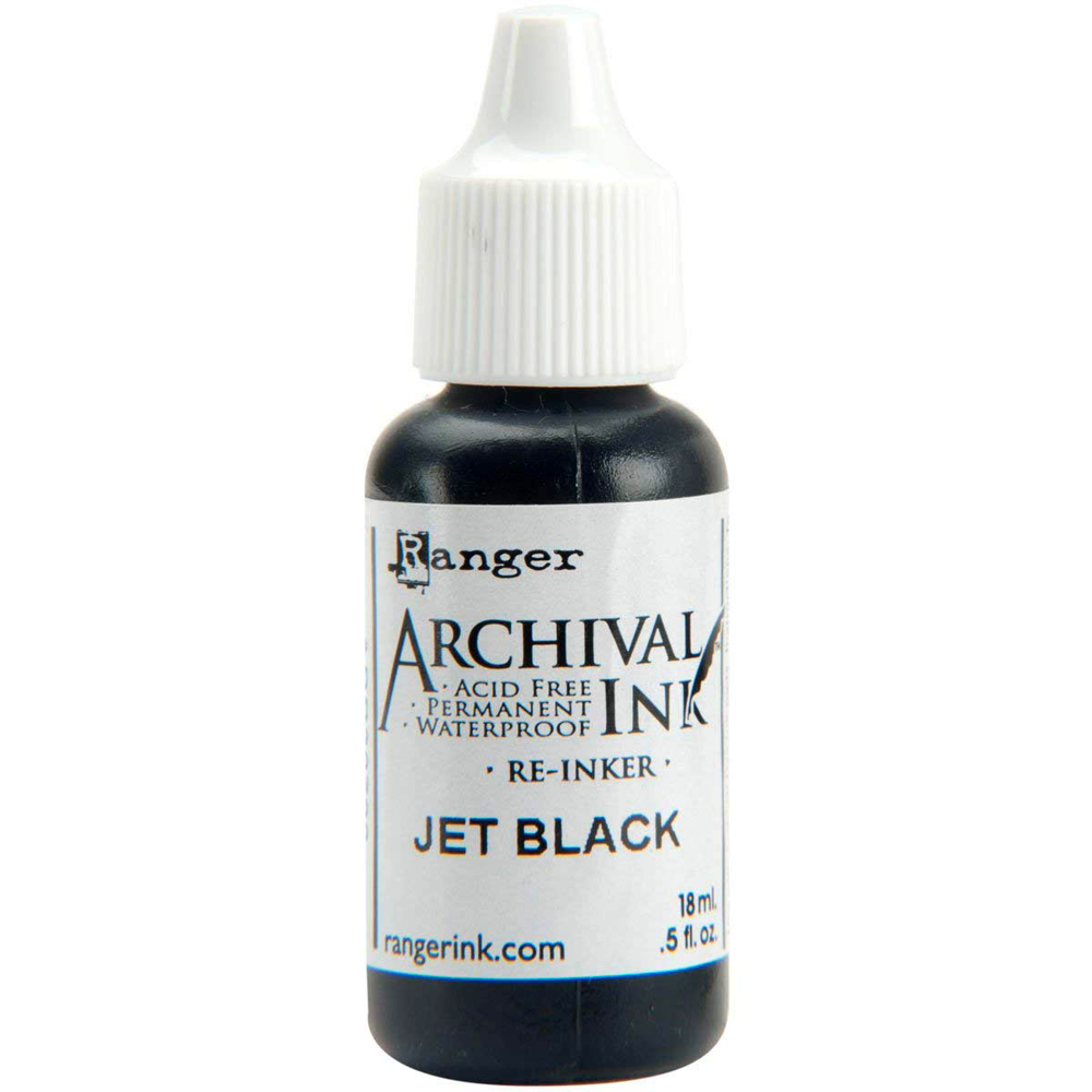 Ranger Archival Ink Pads Re-Inker Jet Black, 0.5oz