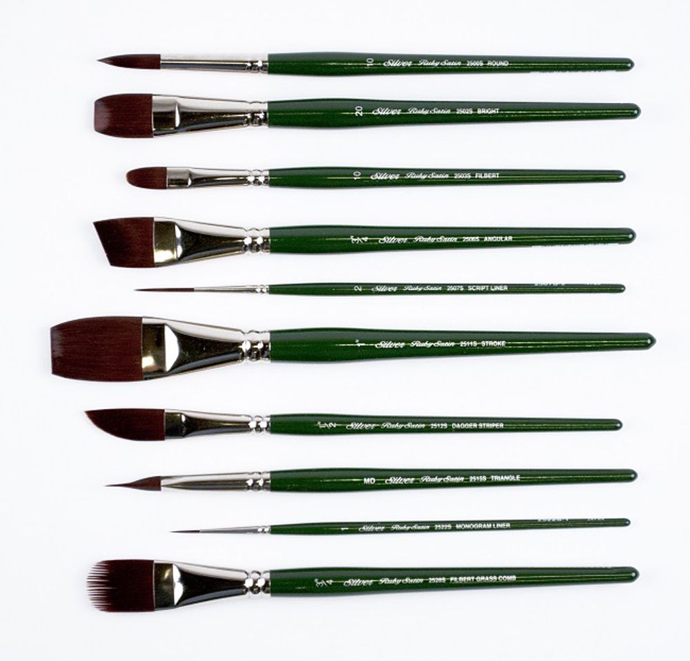 Ruby Satin Series 2500S Synthetic Short Handle Brush