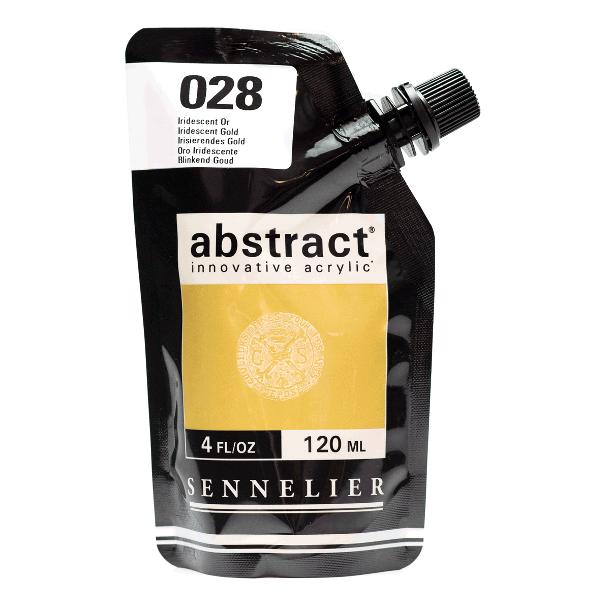 Abstract Acrylic Pouch - Satin 028 Iridescent Gold 120ml
