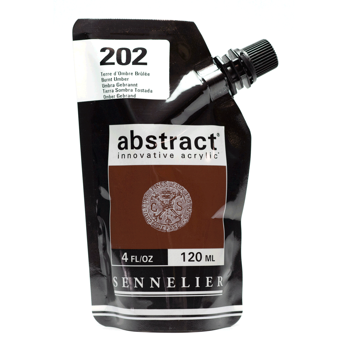 Abstract Acrylic Pouch - Satin 202 Burnt Umber 120ml