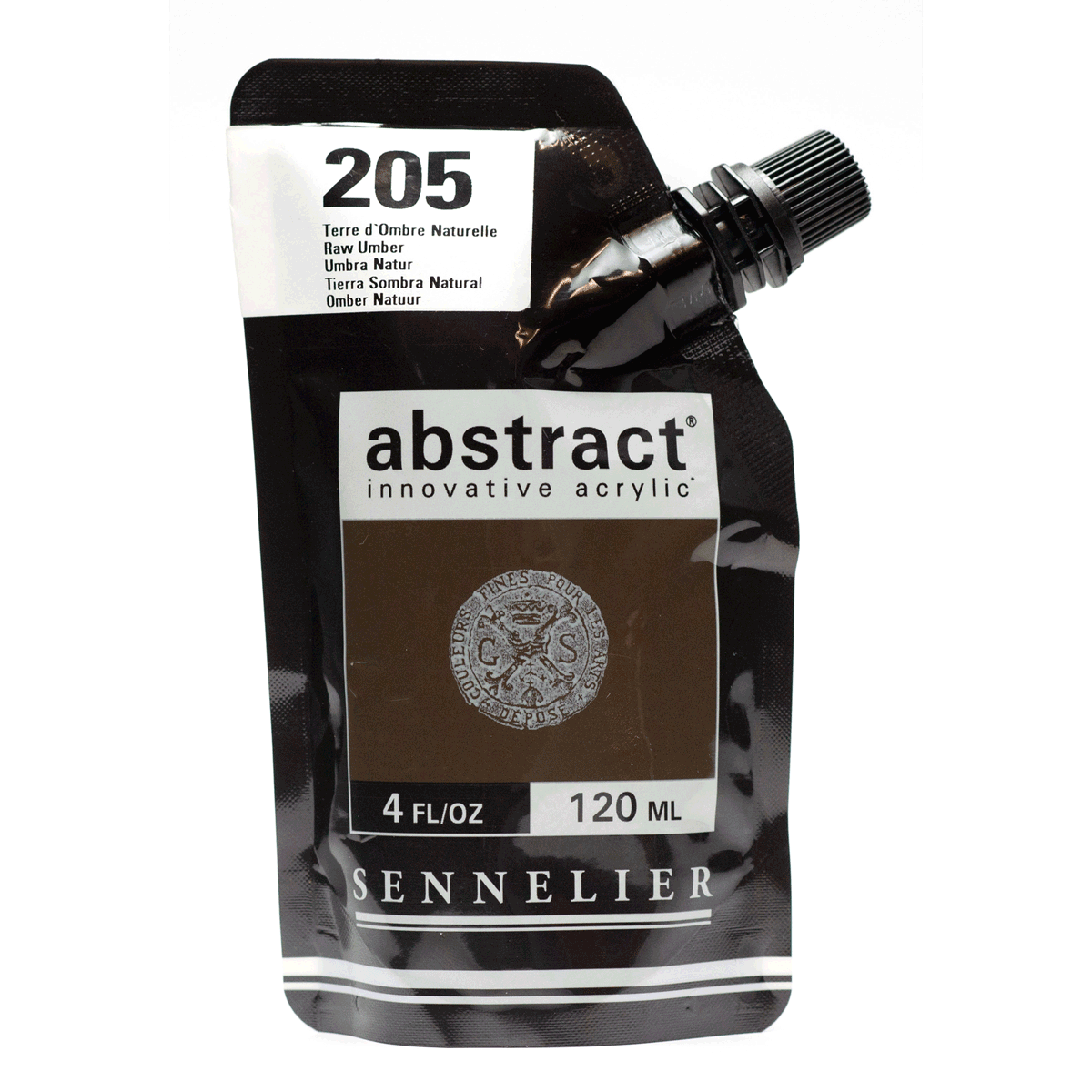 Abstract Acrylic Pouch - Satin 205 Raw Umber 120ml