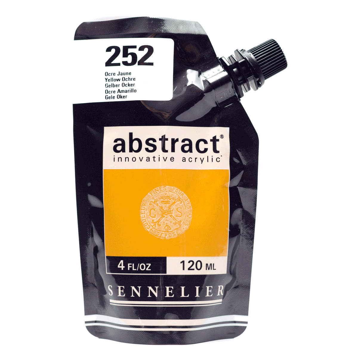 Abstract Acrylic Pouch - Satin 252 Yellow Ochre 120ml