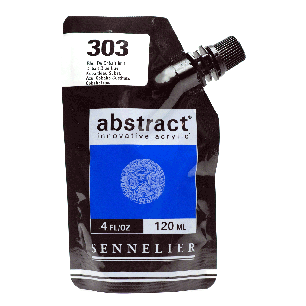 Abstract Acrylic Pouch - Satin 303 Cobalt Blue Hue 120ml