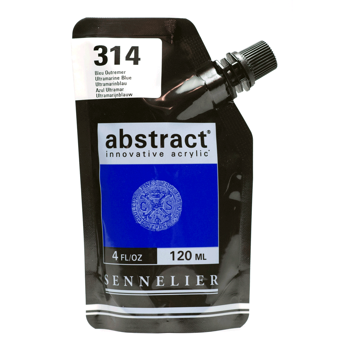 Abstract Acrylic Pouch - Satin 314 Ultramarine Blue 120ml