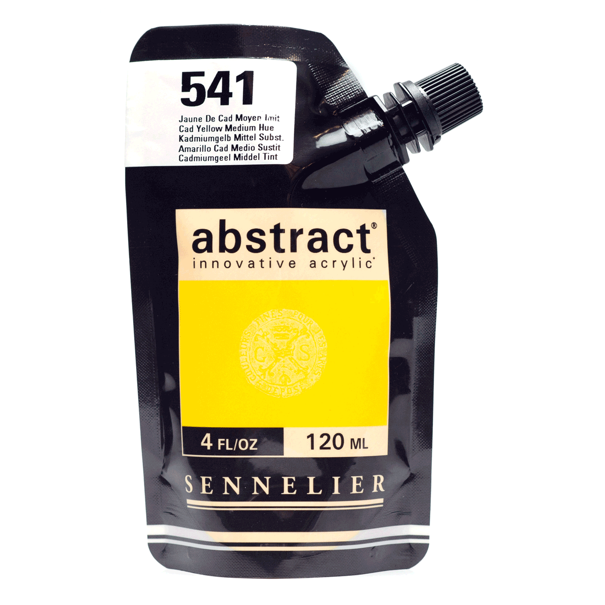 Abstract Acrylic Pouch - Satin 541 Cadmium Yellow Med Hue 120ml
