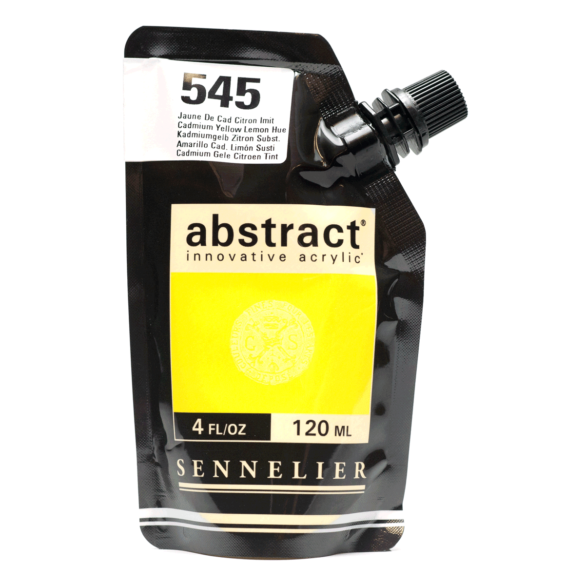 Abstract Acrylic Pouch - Satin 545 Cadmium Lemon Hue 120ml