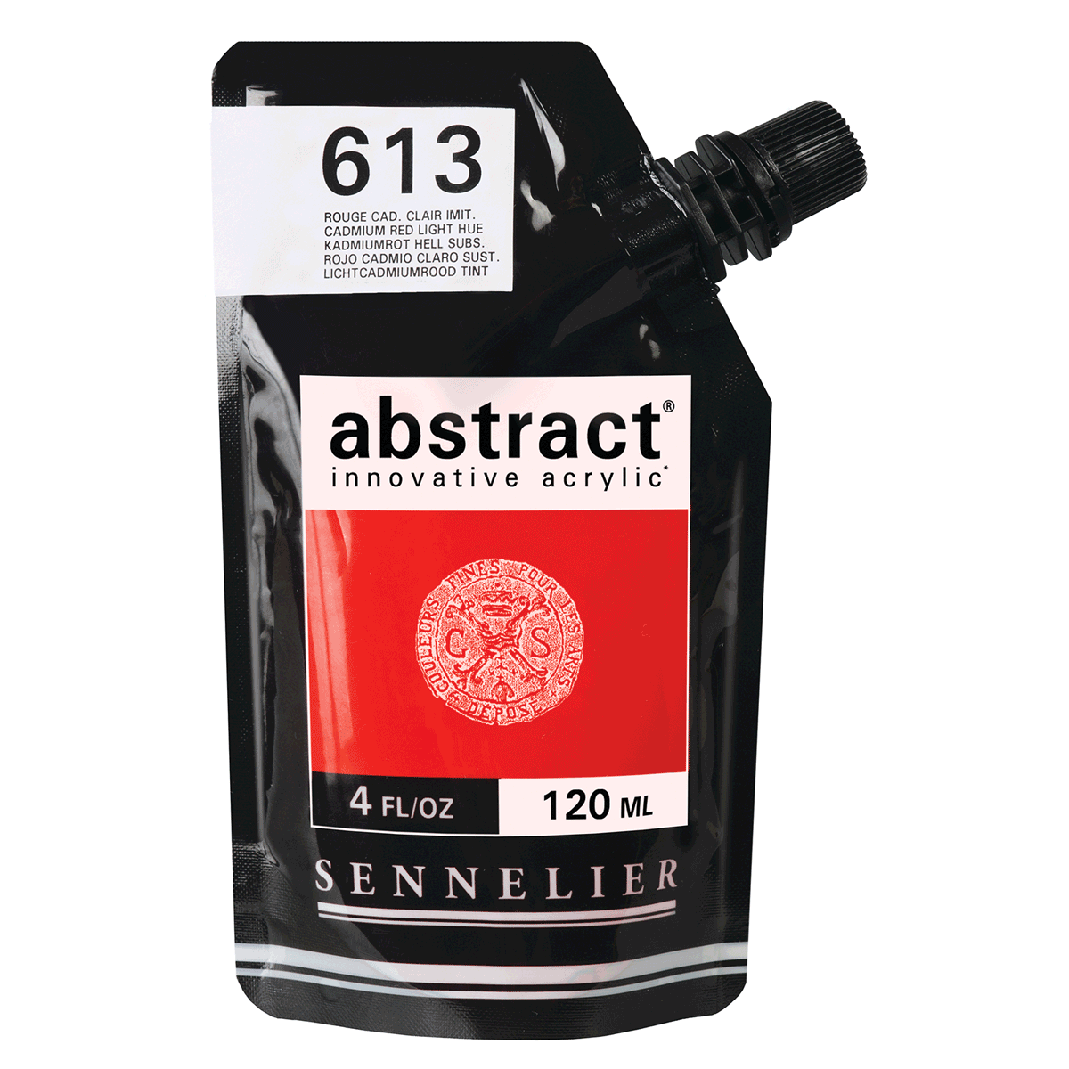 Abstract Acrylic Pouch - Satin 613 Cadmium Red Light Hue 120ml