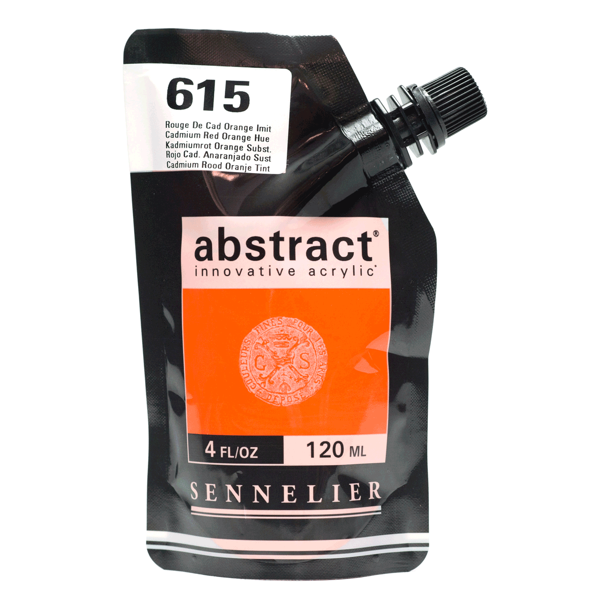 Abstract Acrylic Pouch - Satin 615 Cad Red Orange Hue 120ml