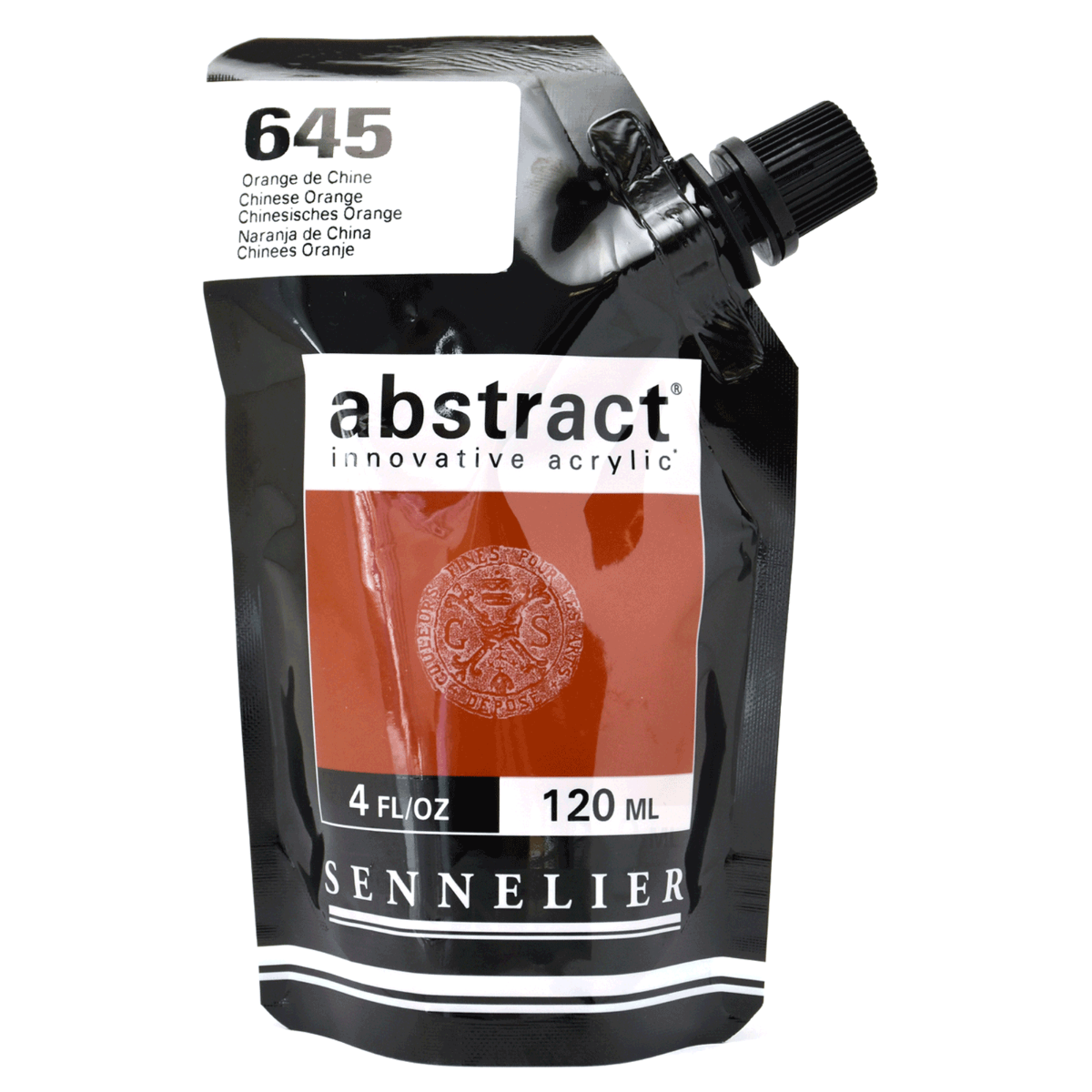 Abstract Acrylic Pouch - Satin 645 Chinese Orange 120ml