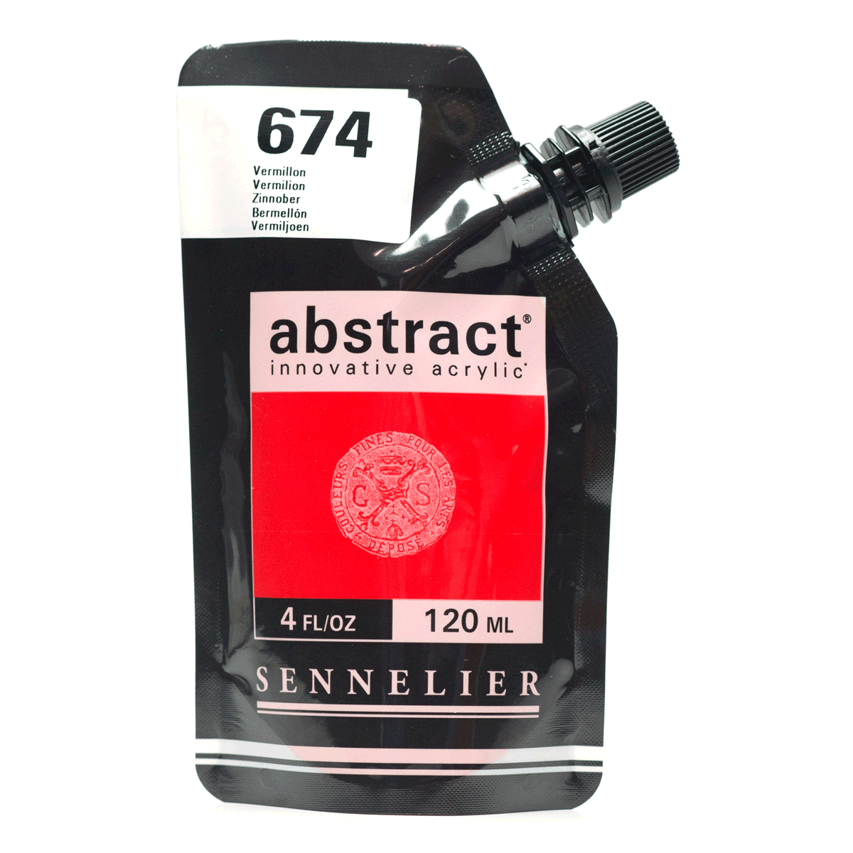 Abstract Acrylic Pouch - Satin 674 Vermilion 120ml