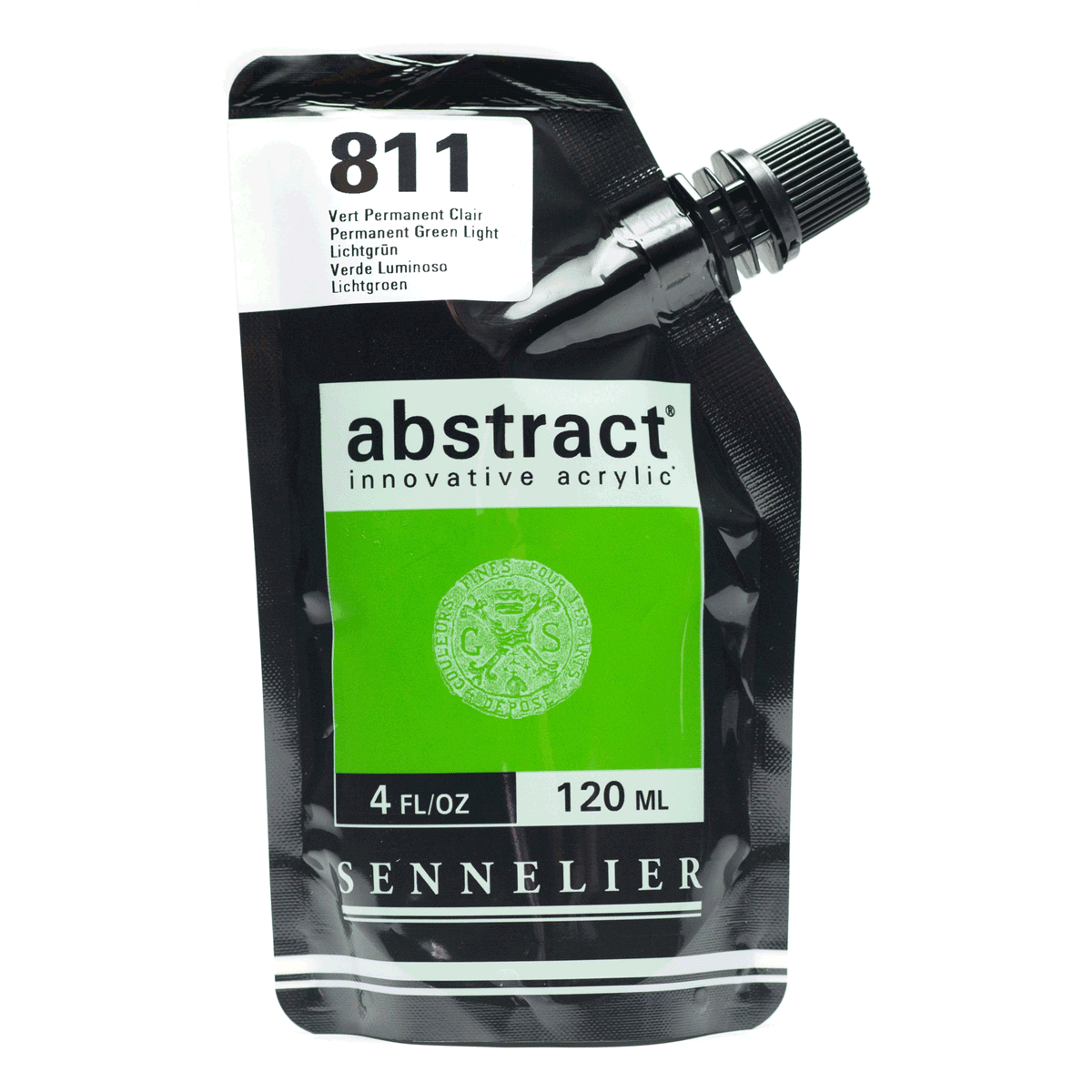 Abstract Acrylic Pouch - Satin 811 Permanent Green Light 120ml