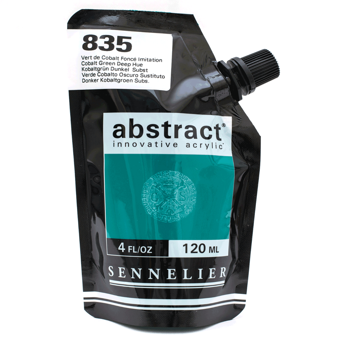 Abstract Acrylic Pouch - Satin 835 Cobalt Green Deep Hue 120ml