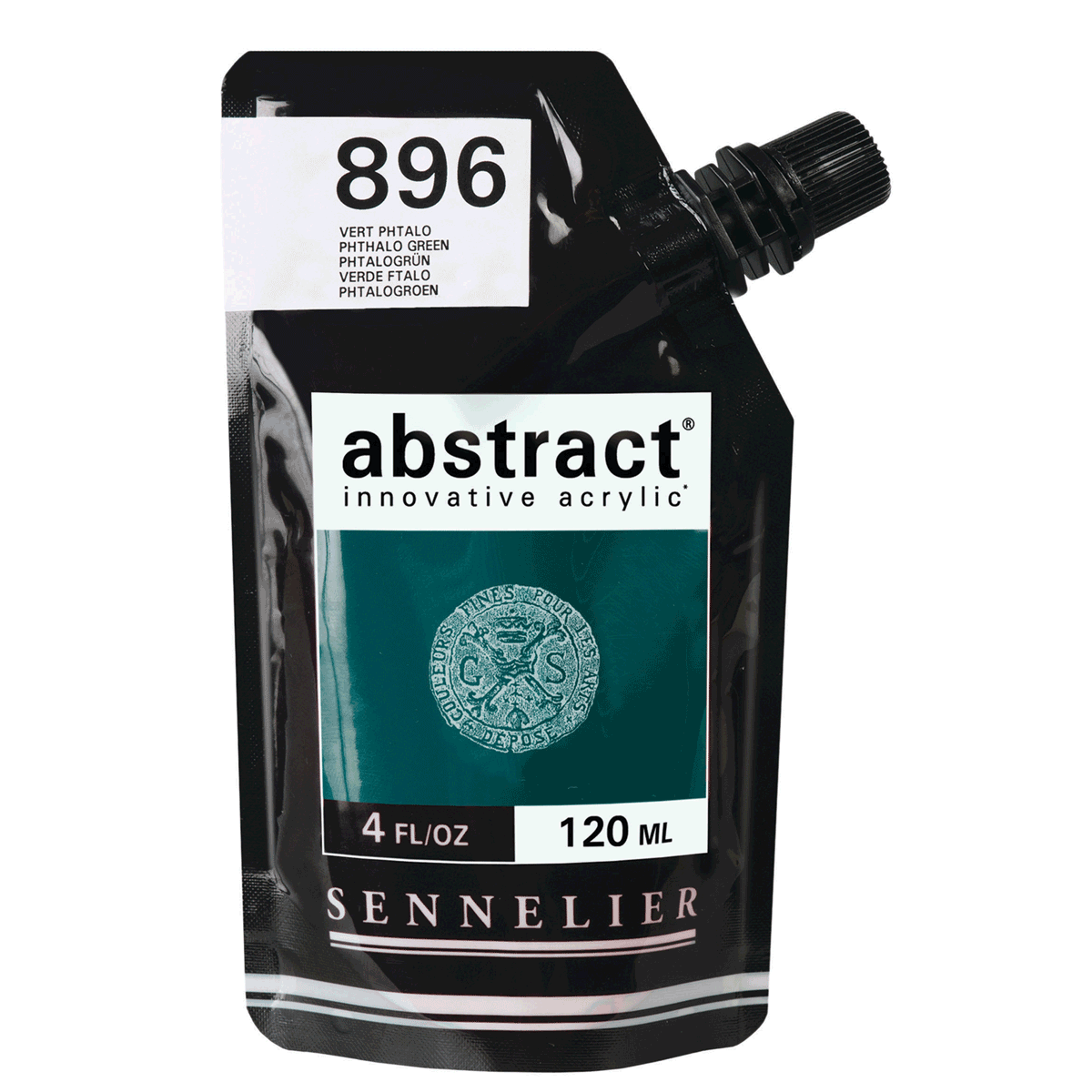 Abstract Acrylic Pouch - Satin 896 Phthalo Green 120ml